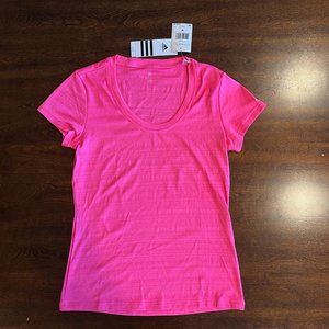 adidas Performance - Hot Pink Scoop-Neck Tee - Size M